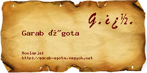 Garab Ágota névjegykártya